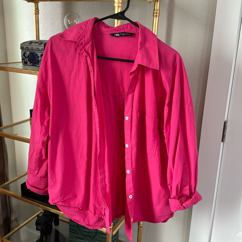 Pink Zara Button-down Oxford
